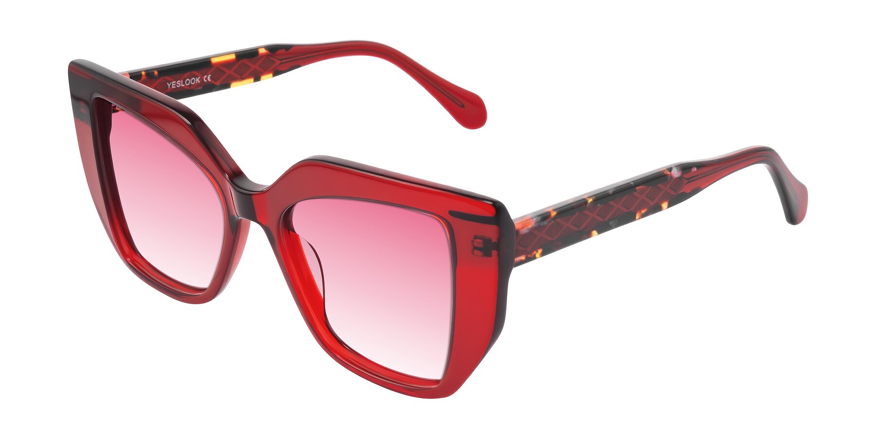 Angle of Arctic in Wine with Pink Gradient Lenses