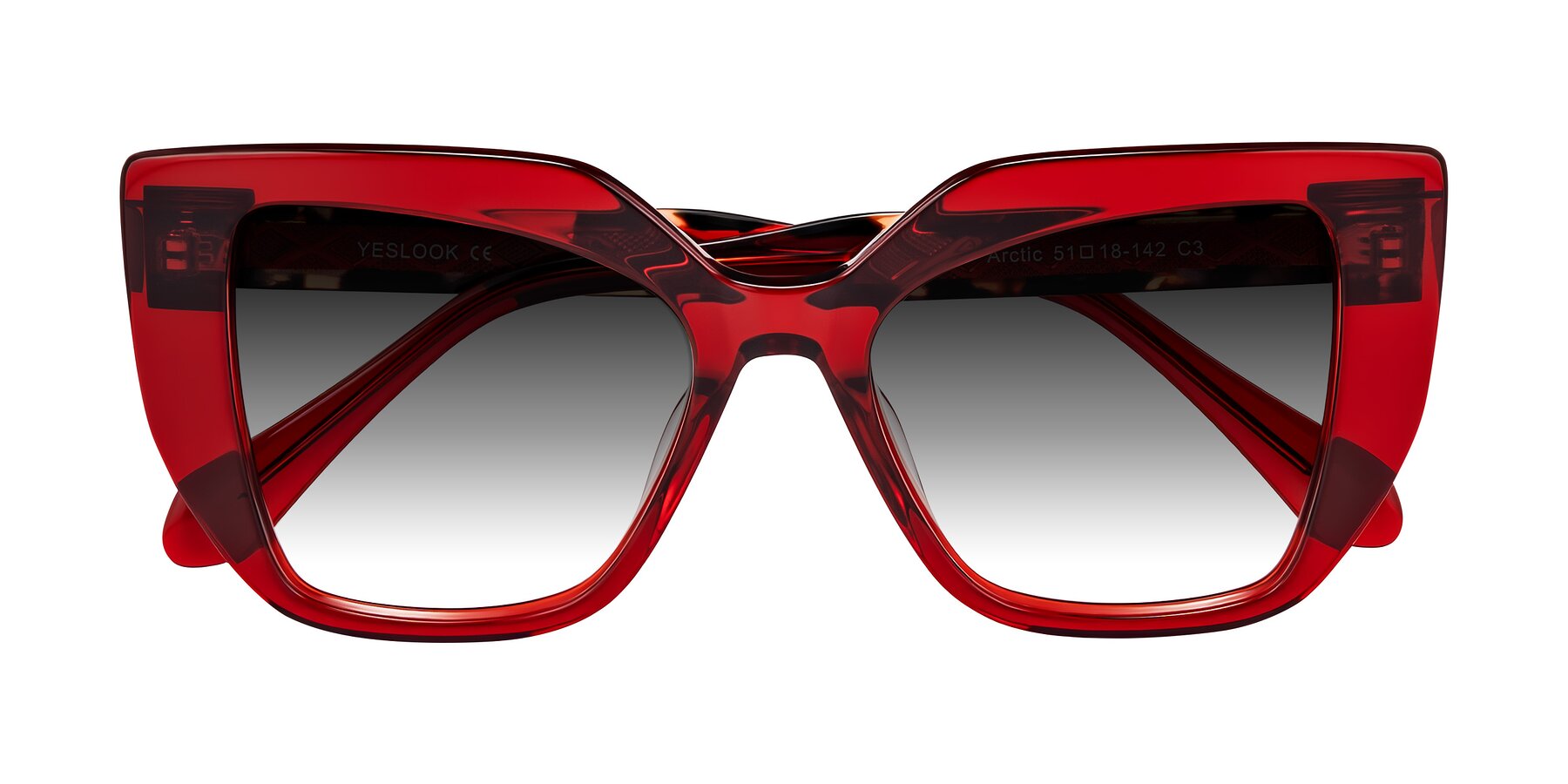 Folded Front of Arctic in Wine with Gray Gradient Lenses