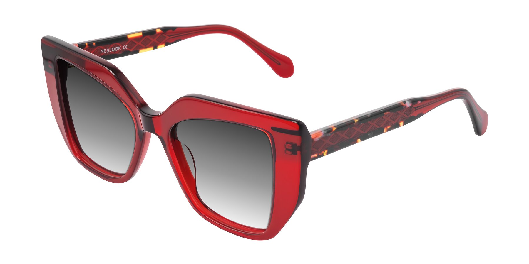 Angle of Arctic in Wine with Gray Gradient Lenses