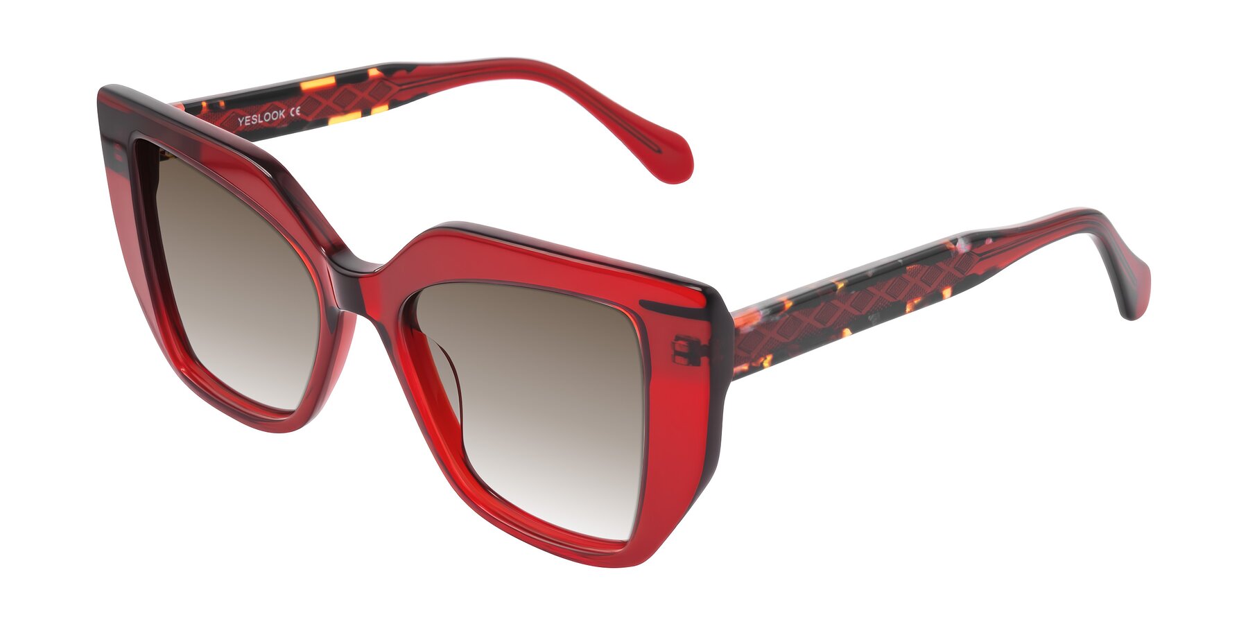 Angle of Arctic in Wine with Brown Gradient Lenses
