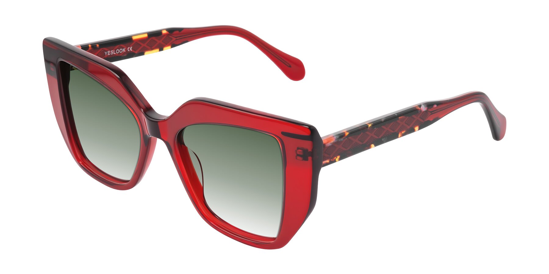 Angle of Arctic in Wine with Green Gradient Lenses