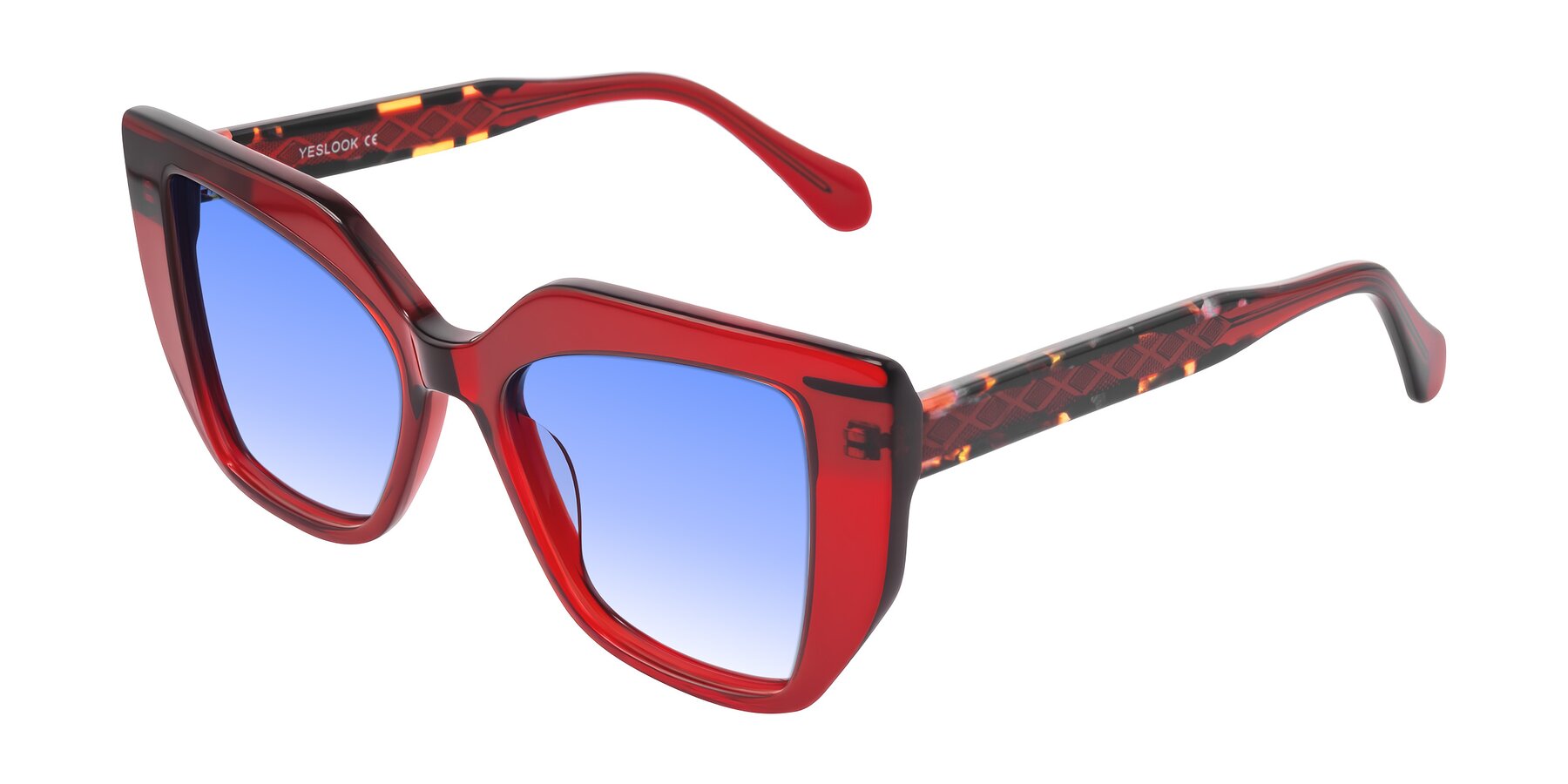 Angle of Arctic in Wine with Blue Gradient Lenses