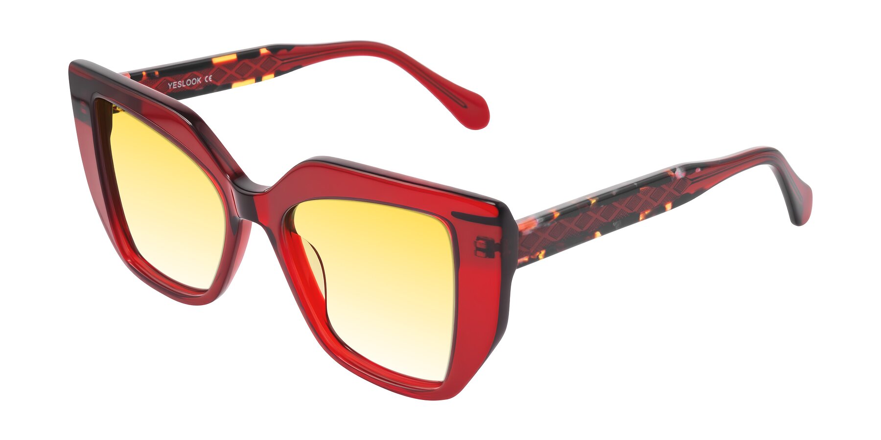 Angle of Arctic in Wine with Yellow Gradient Lenses