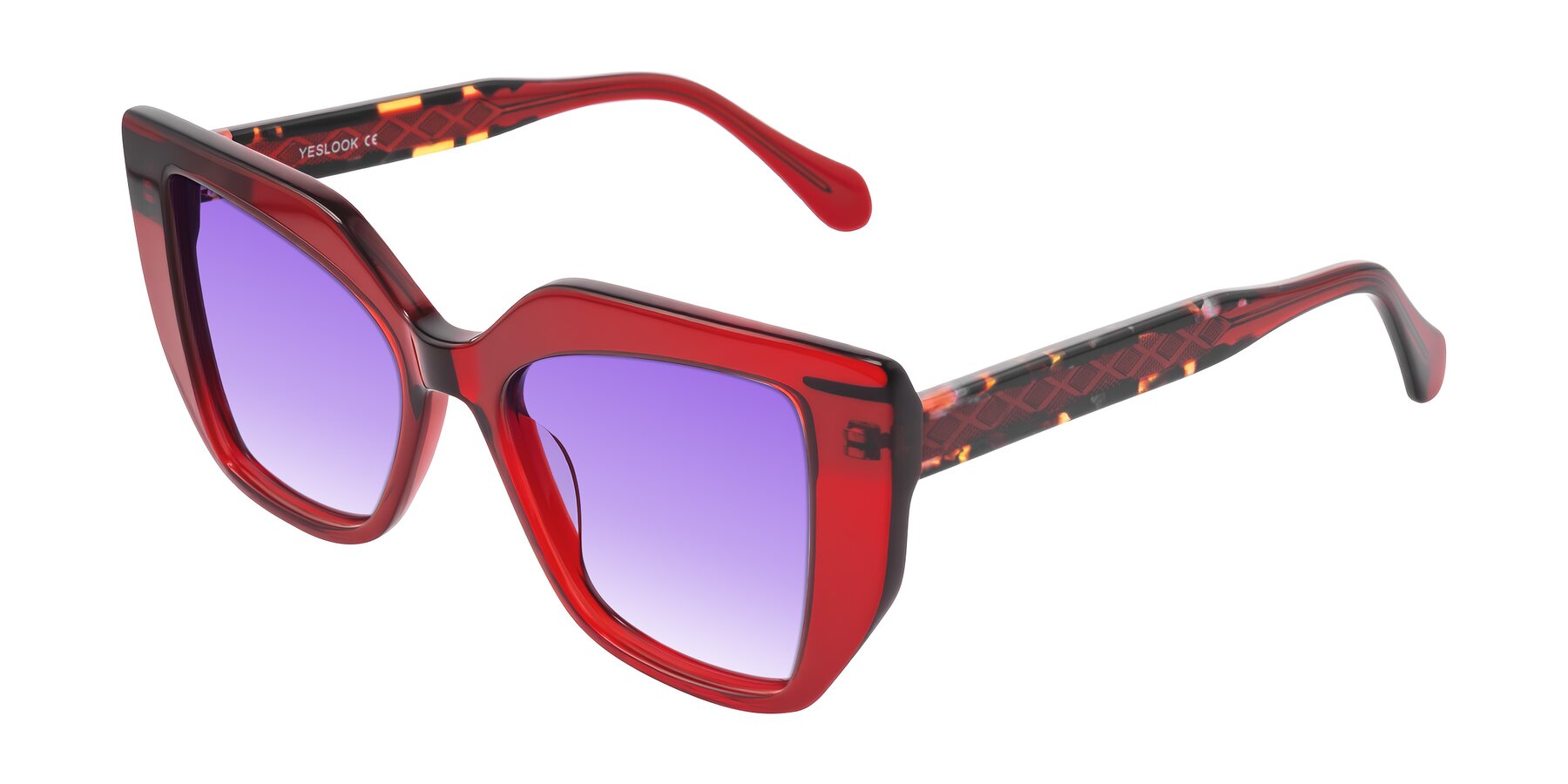 Angle of Arctic in Wine with Purple Gradient Lenses