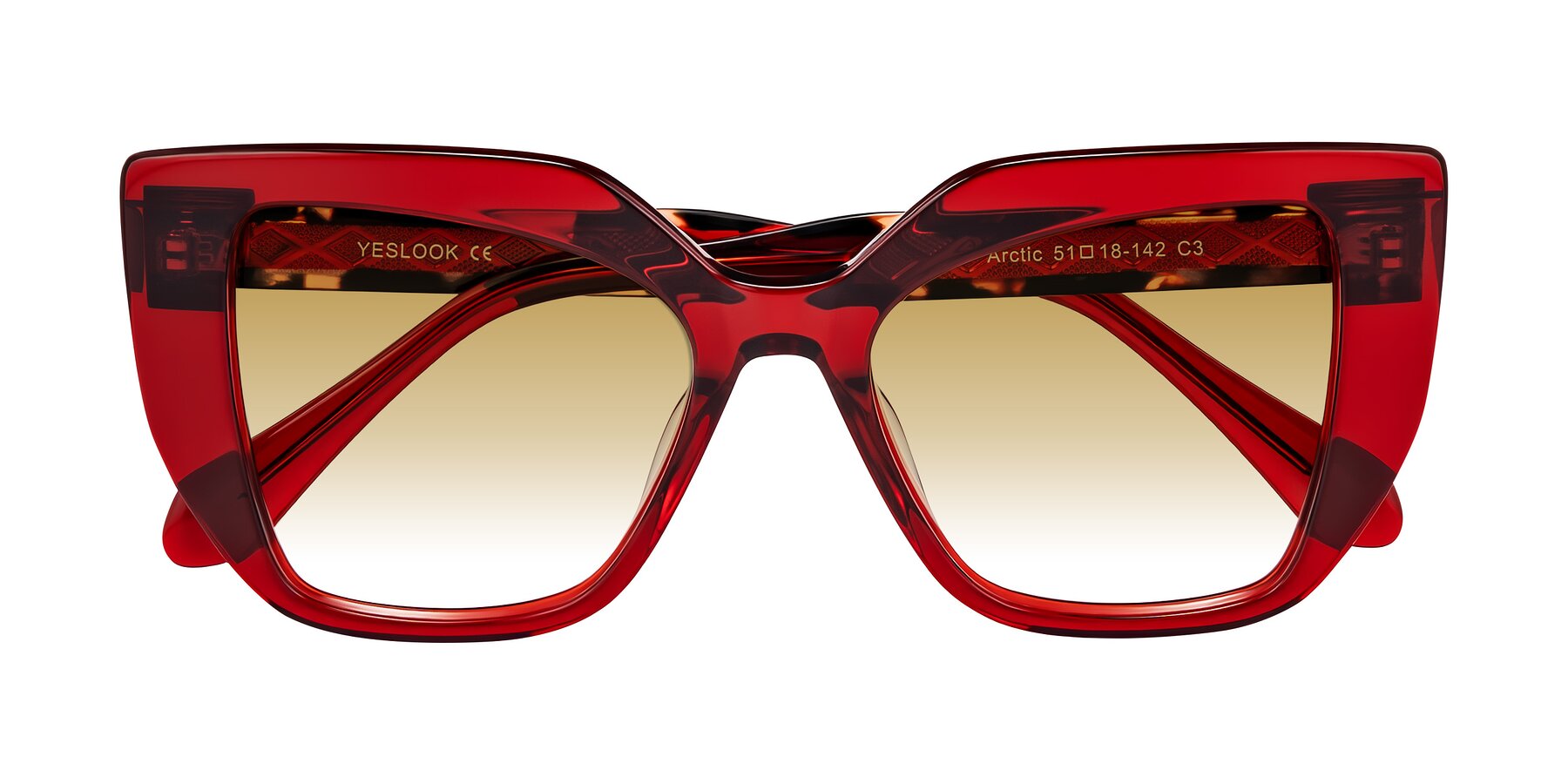 Folded Front of Arctic in Wine with Champagne Gradient Lenses