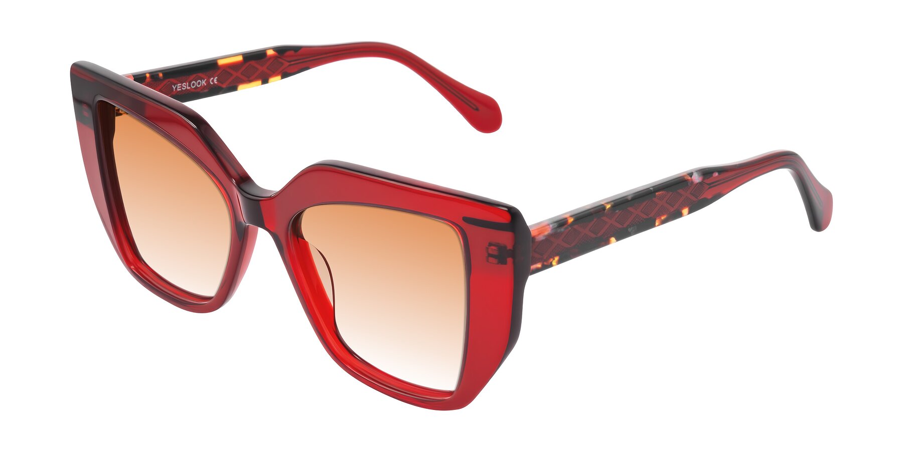 Angle of Arctic in Wine with Orange Gradient Lenses