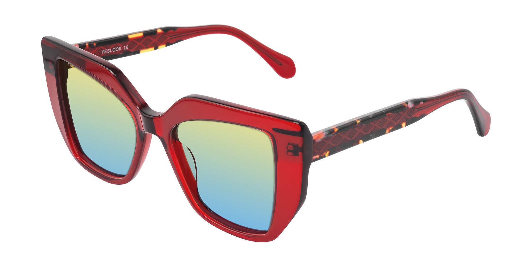 Angle of Arctic in Wine with Yellow / Blue Gradient Lenses