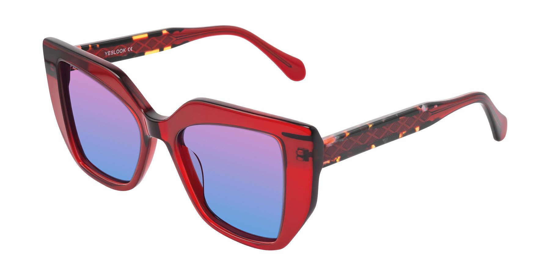 Angle of Arctic in Wine with Pink / Blue Gradient Lenses
