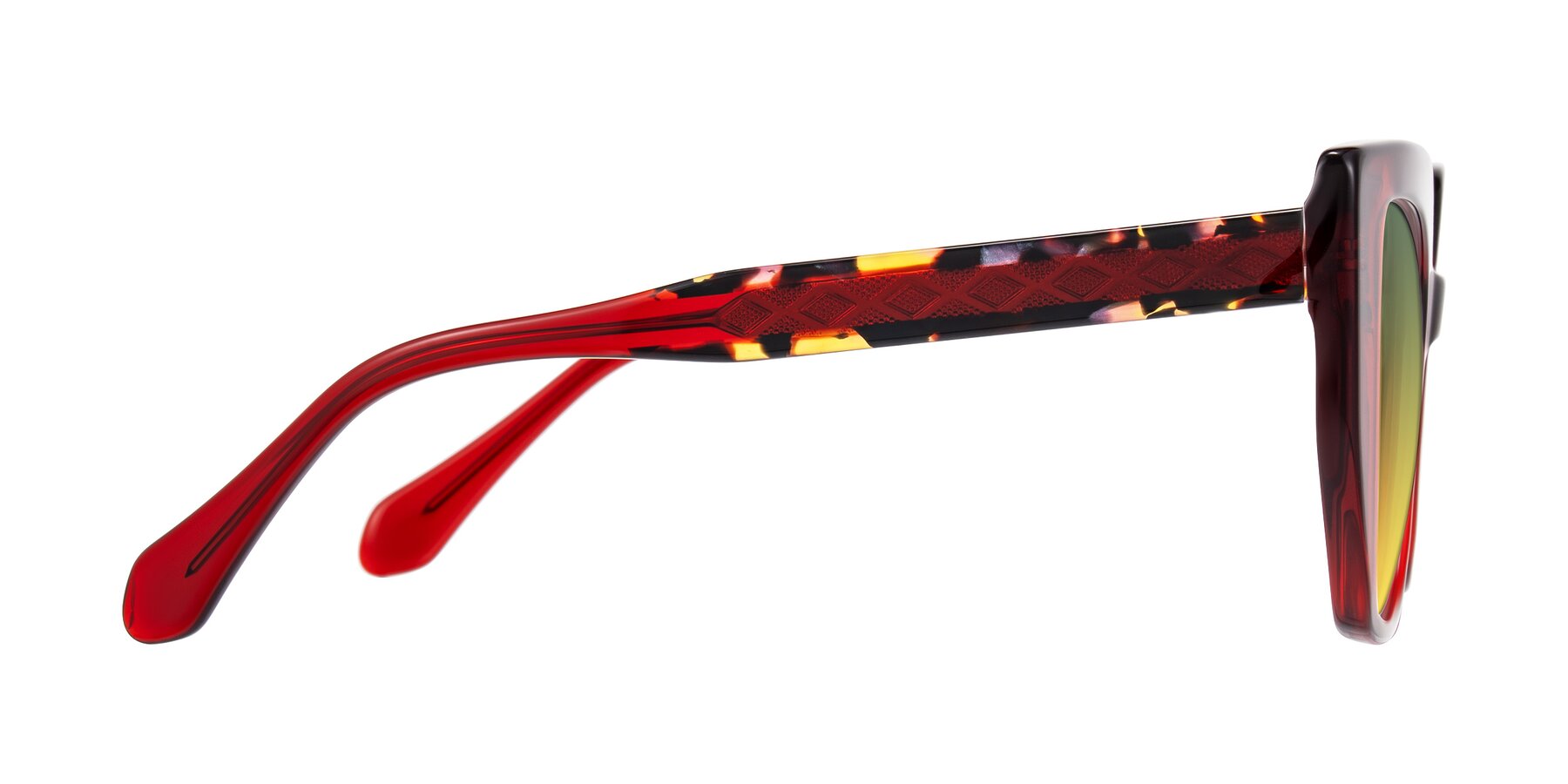 Side of Arctic in Wine with Green / Yellow Gradient Lenses