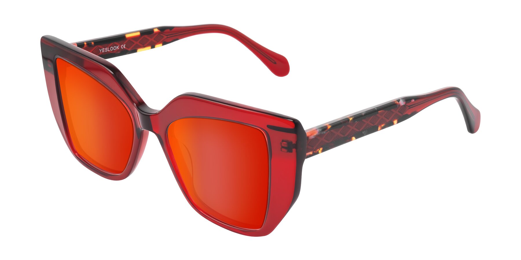 Angle of Arctic in Wine with Red Gold Mirrored Lenses