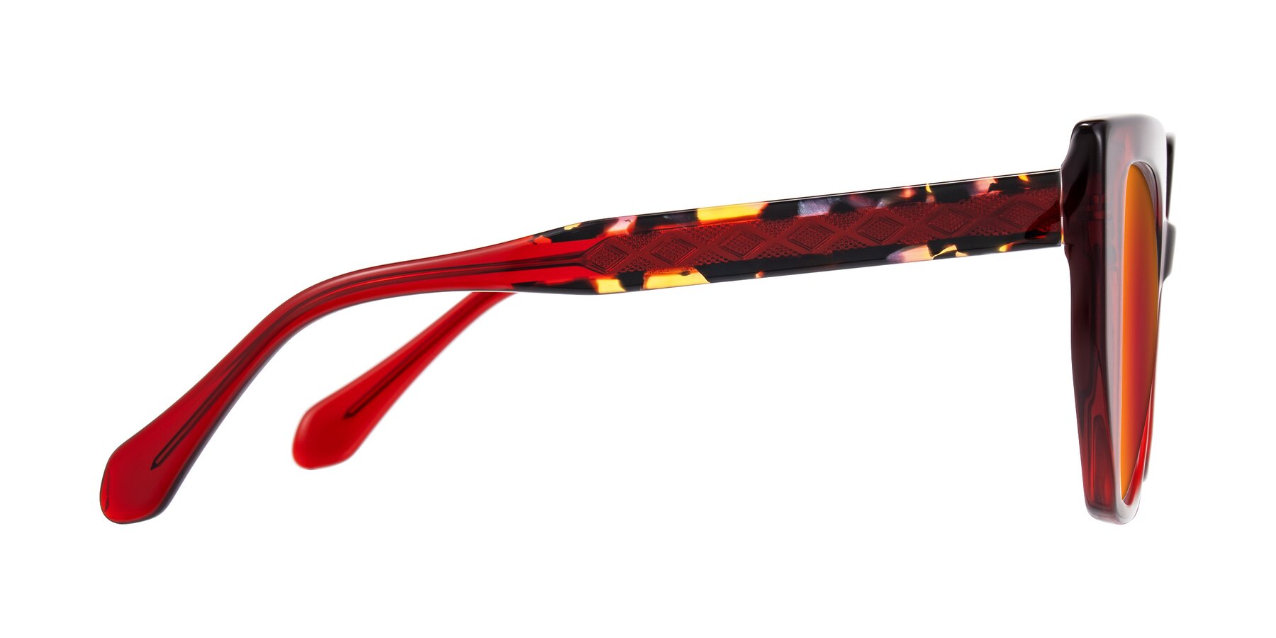 Side of Arctic in Wine with Red Gold Mirrored Lenses