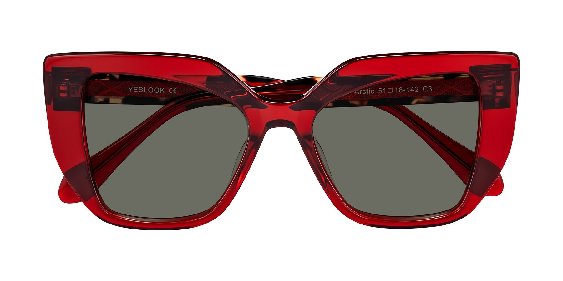 Folded Front of Arctic in Wine with Gray Polarized Lenses