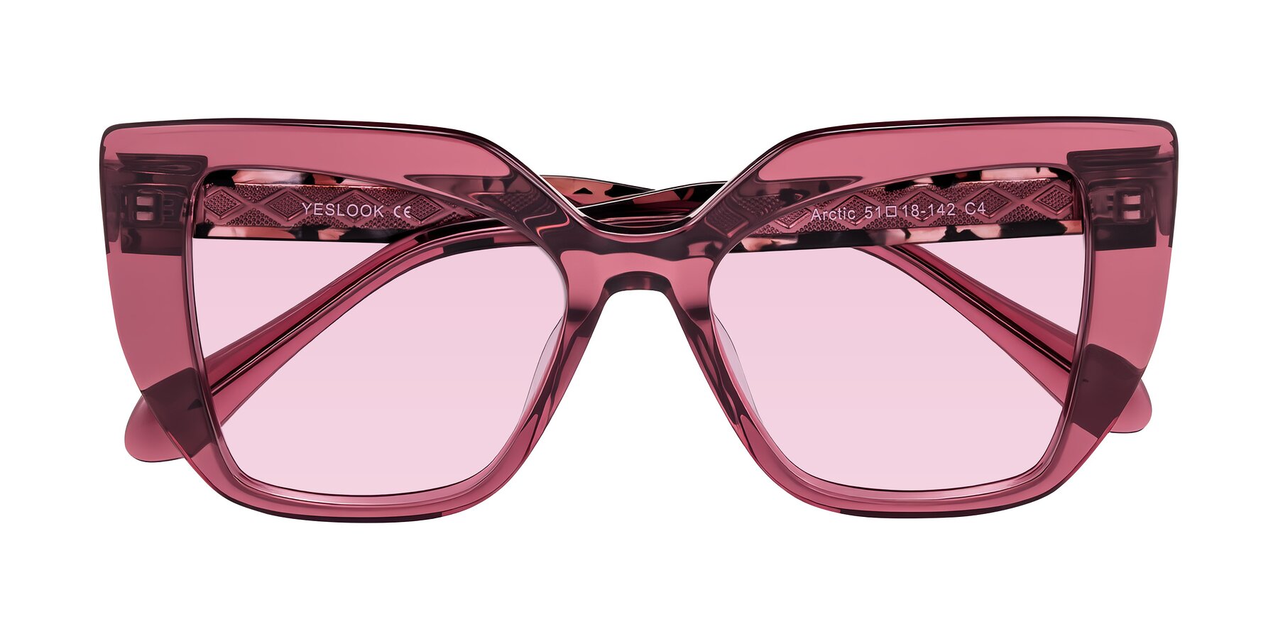 Folded Front of Arctic in Violet with Light Pink Tinted Lenses
