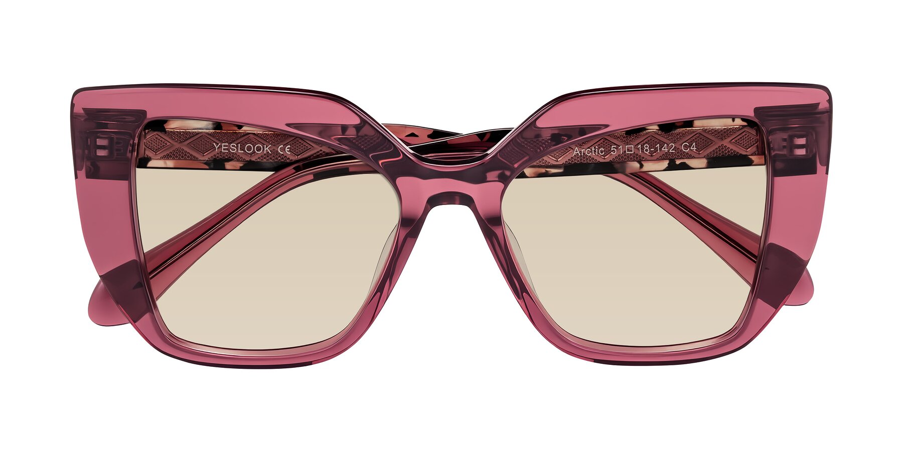 Folded Front of Arctic in Violet with Light Brown Tinted Lenses