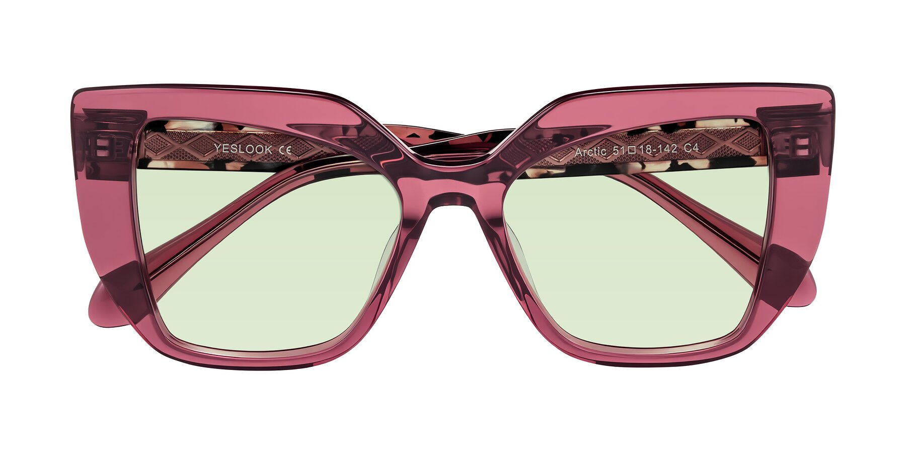 Folded Front of Arctic in Violet with Light Green Tinted Lenses