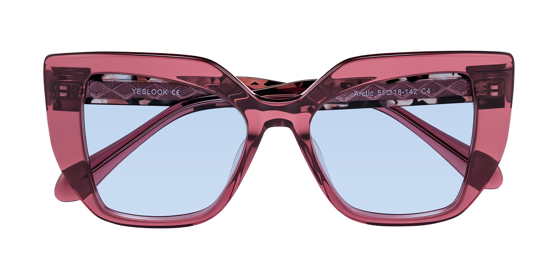 Folded Front of Arctic in Violet with Light Blue Tinted Lenses