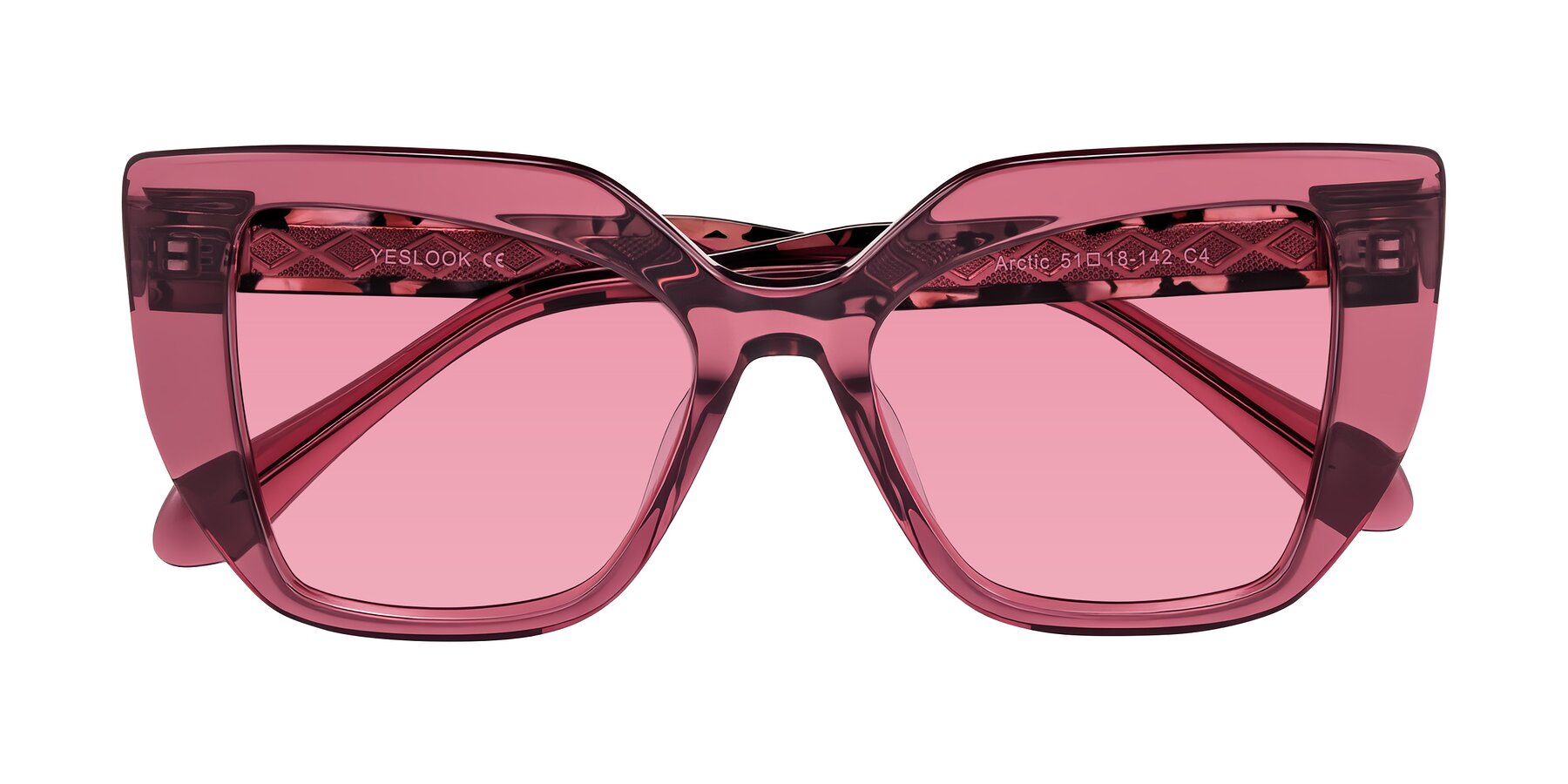 Folded Front of Arctic in Violet with Pink Tinted Lenses