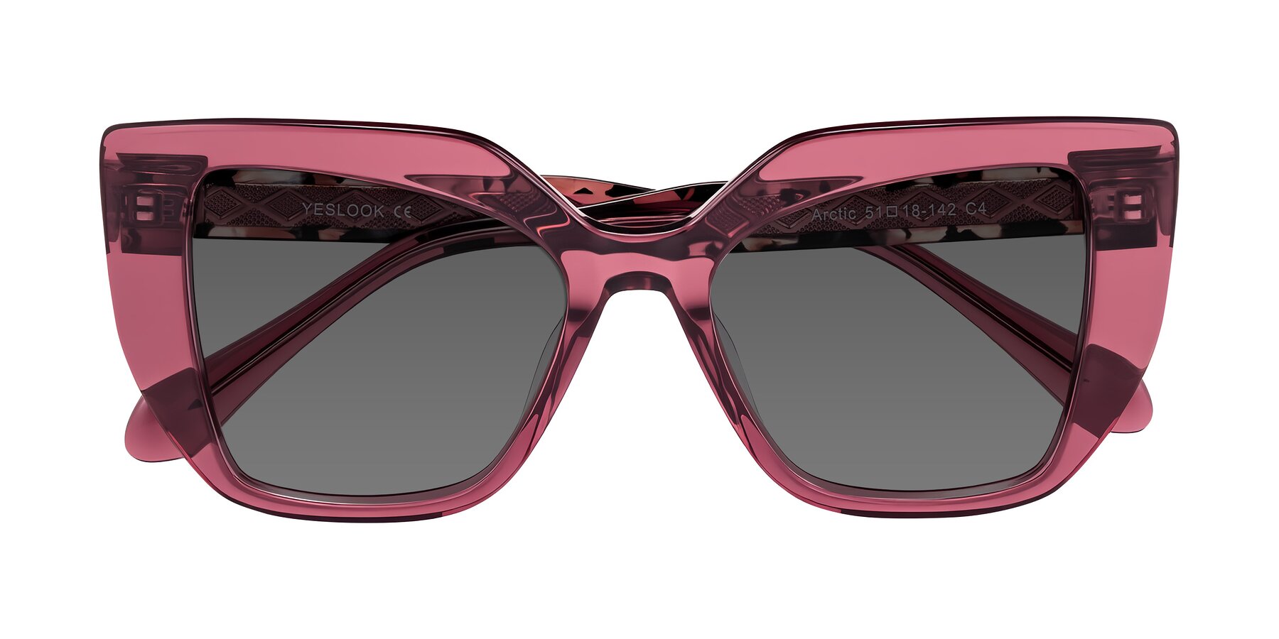 Folded Front of Arctic in Violet with Medium Gray Tinted Lenses