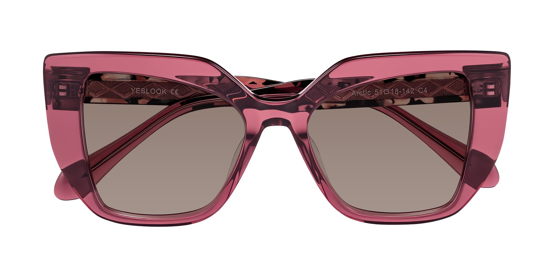 Folded Front of Arctic in Violet with Medium Brown Tinted Lenses