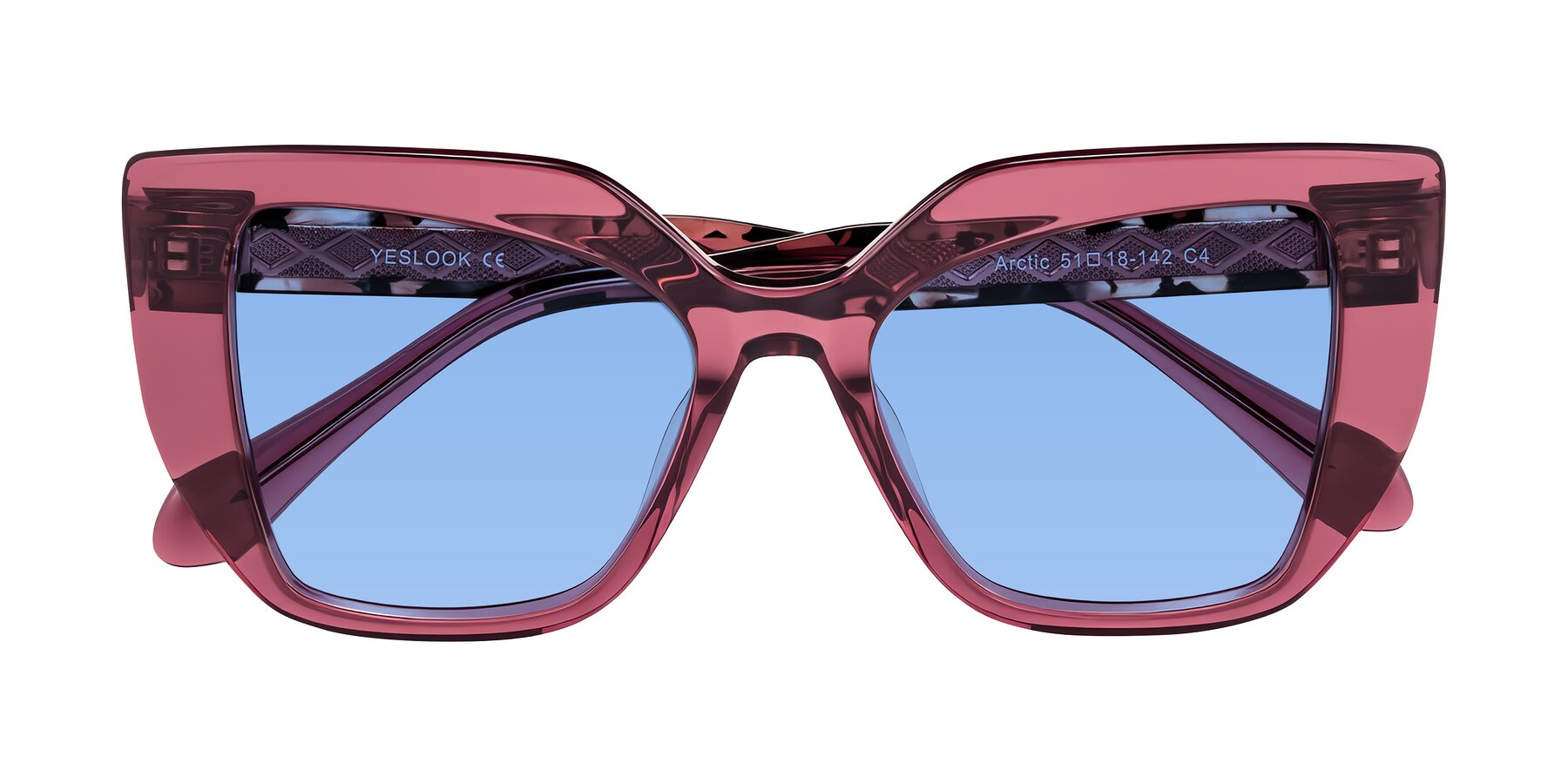 Folded Front of Arctic in Violet with Medium Blue Tinted Lenses