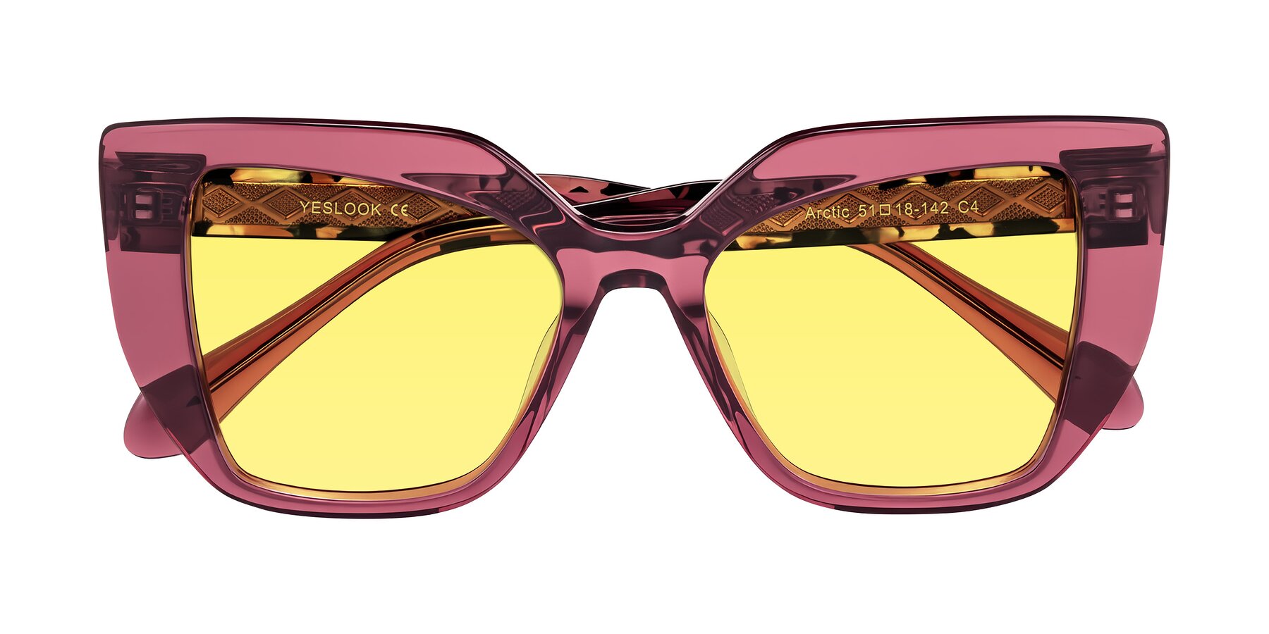Folded Front of Arctic in Violet with Medium Yellow Tinted Lenses