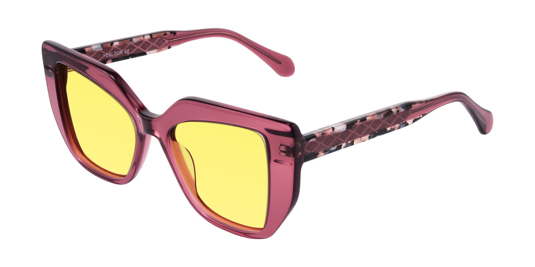 Angle of Arctic in Violet with Medium Yellow Tinted Lenses