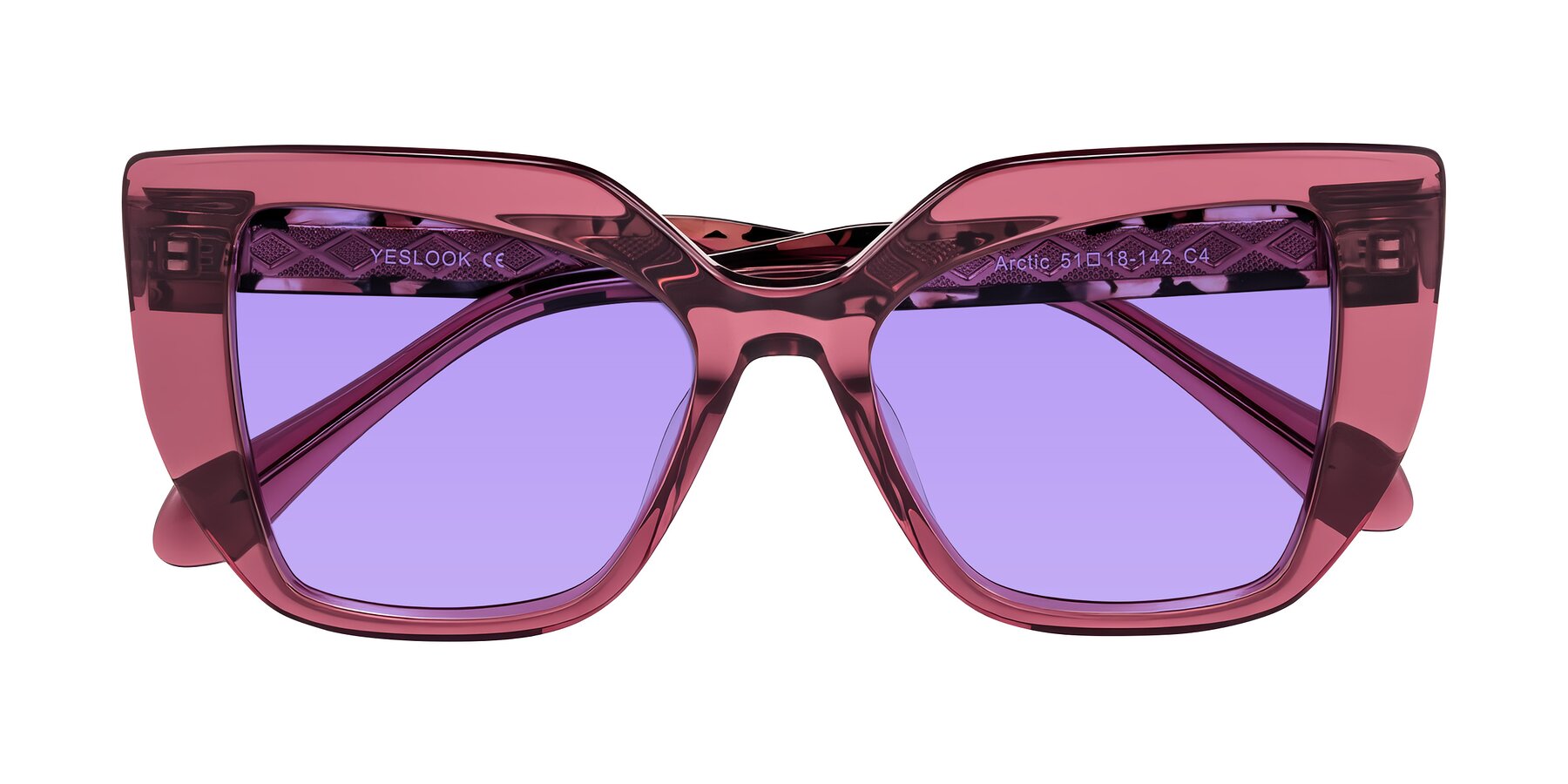 Folded Front of Arctic in Violet with Medium Purple Tinted Lenses