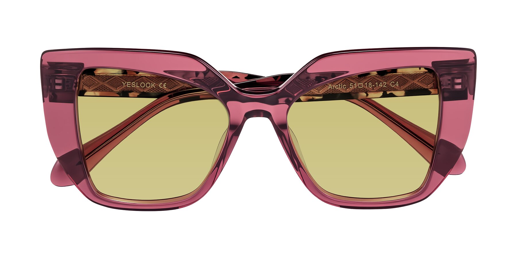 Folded Front of Arctic in Violet with Medium Champagne Tinted Lenses