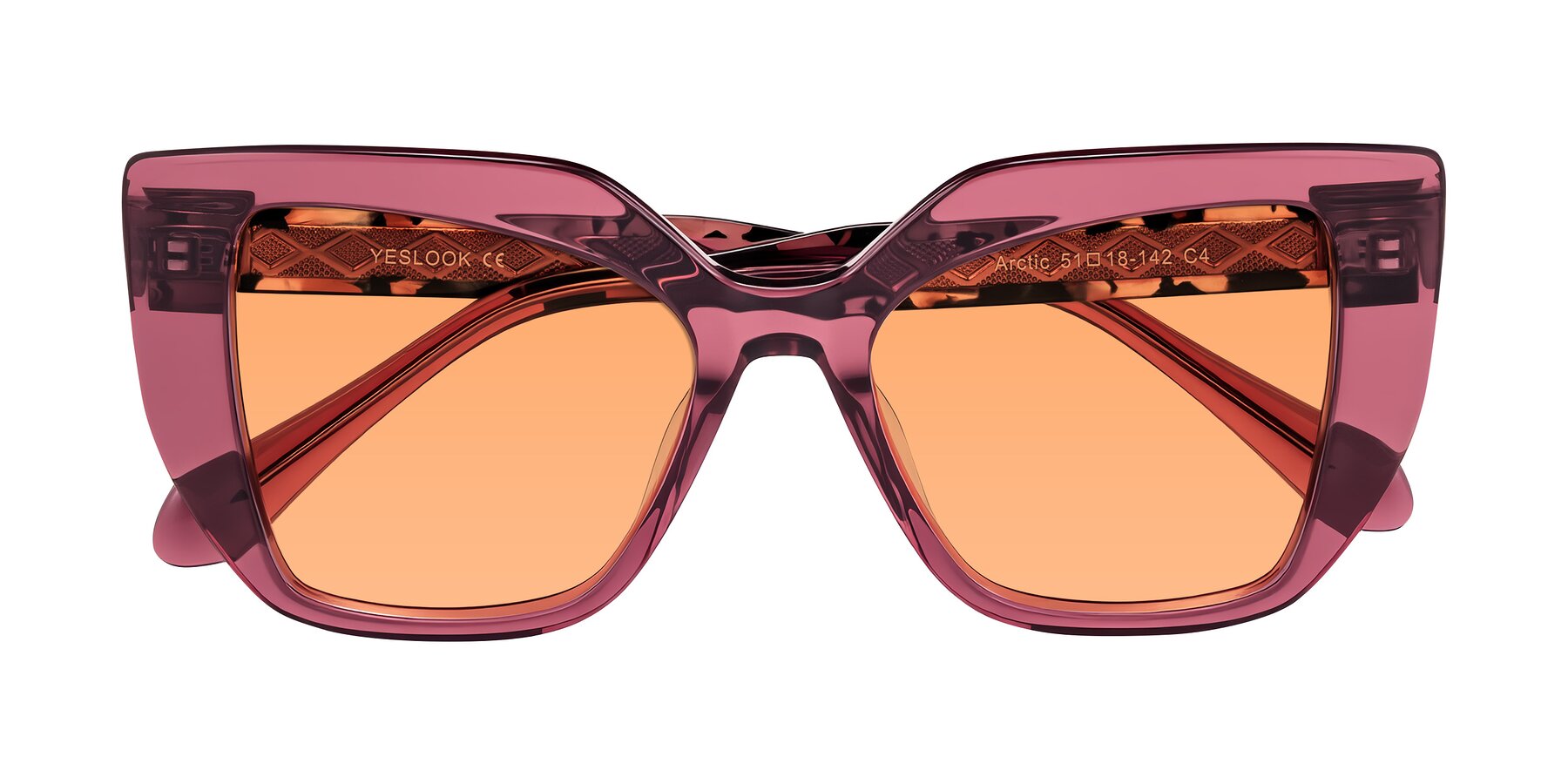 Folded Front of Arctic in Violet with Medium Orange Tinted Lenses