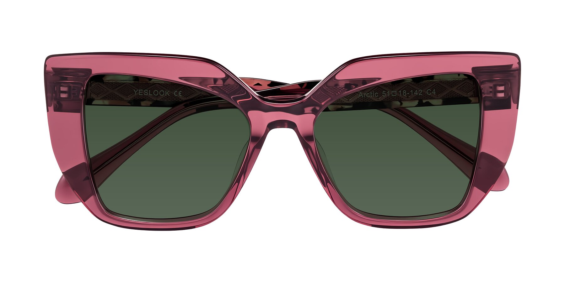 Folded Front of Arctic in Violet with Green Tinted Lenses