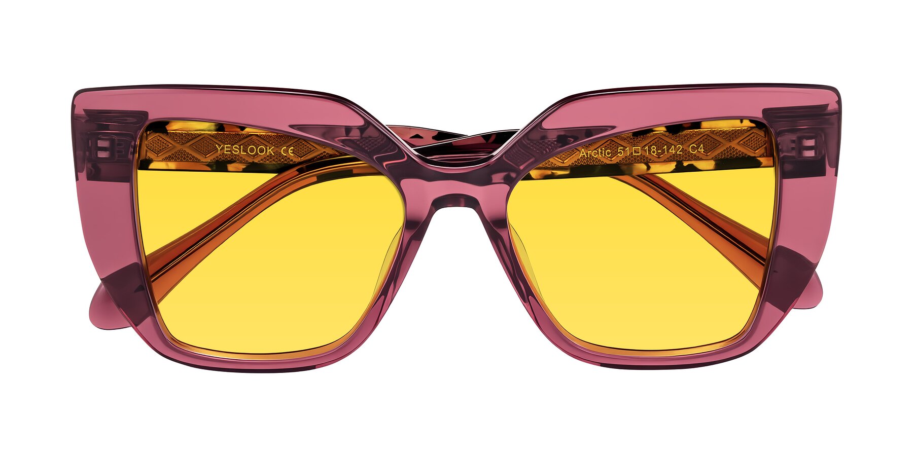 Folded Front of Arctic in Violet with Yellow Tinted Lenses