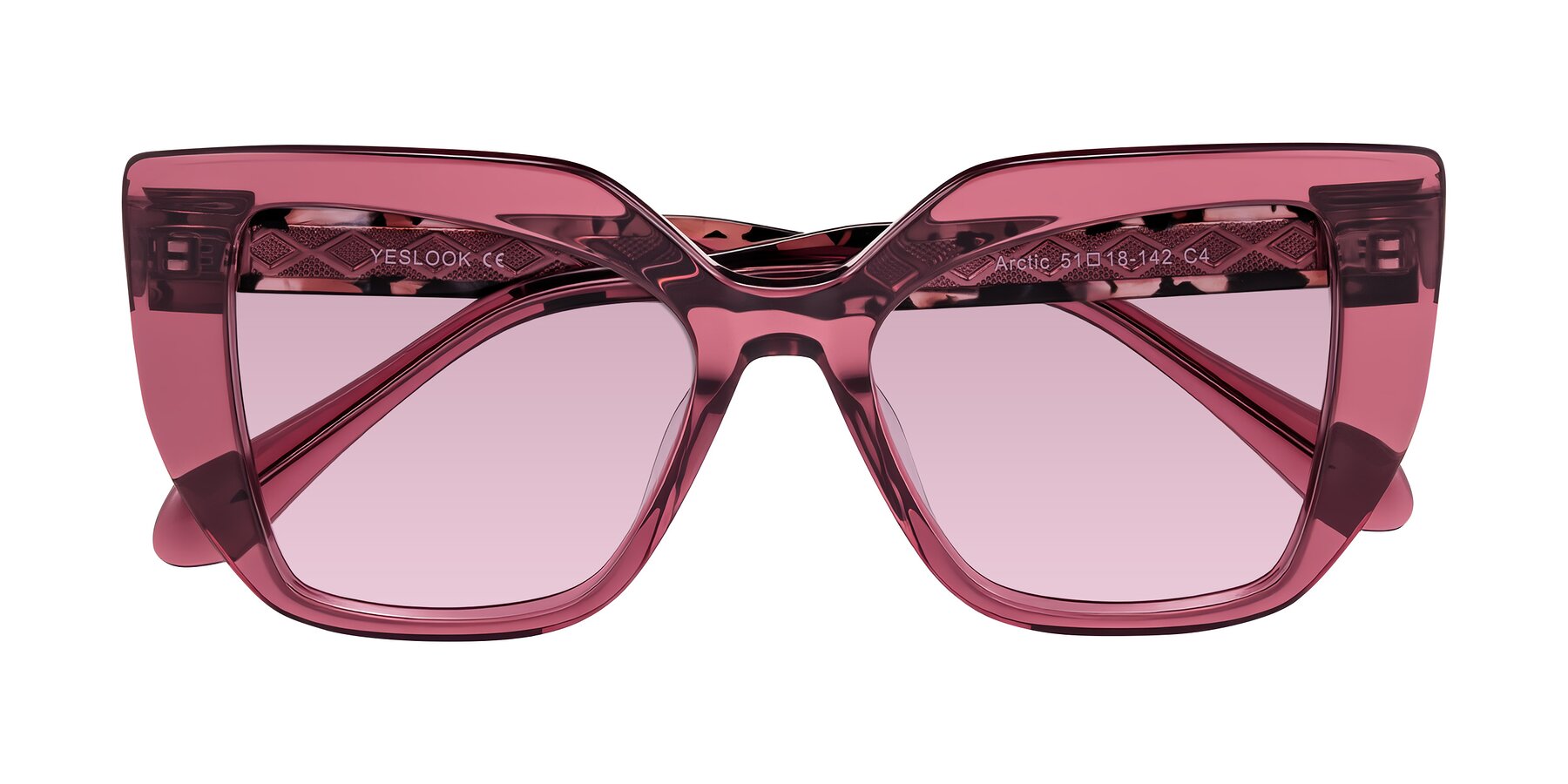 Folded Front of Arctic in Violet with Light Wine Tinted Lenses