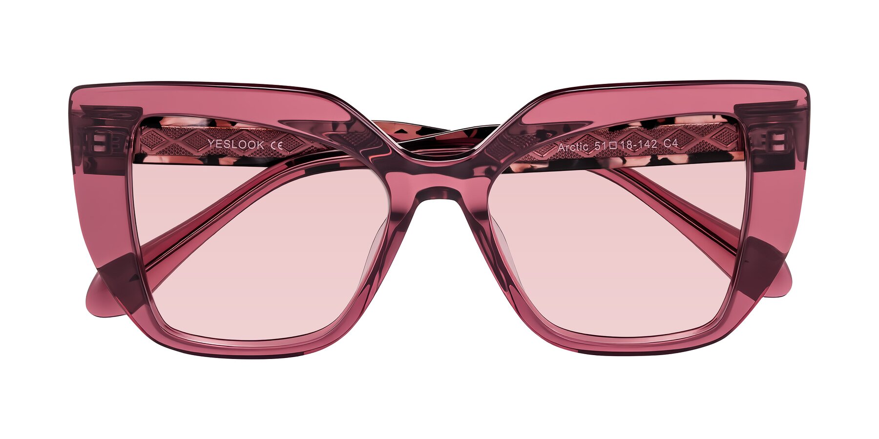 Folded Front of Arctic in Violet with Light Garnet Tinted Lenses