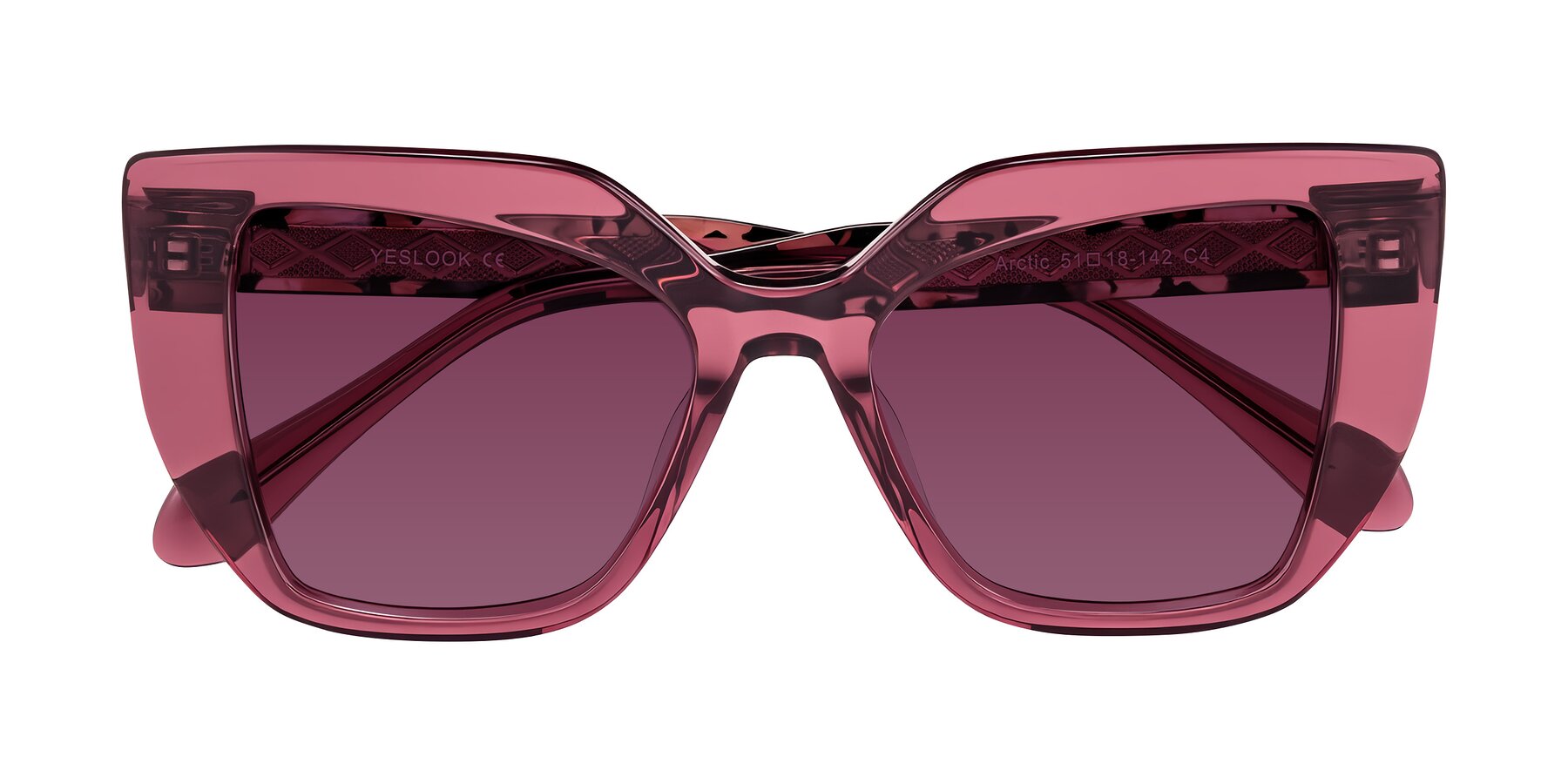 Folded Front of Arctic in Violet with Wine Tinted Lenses