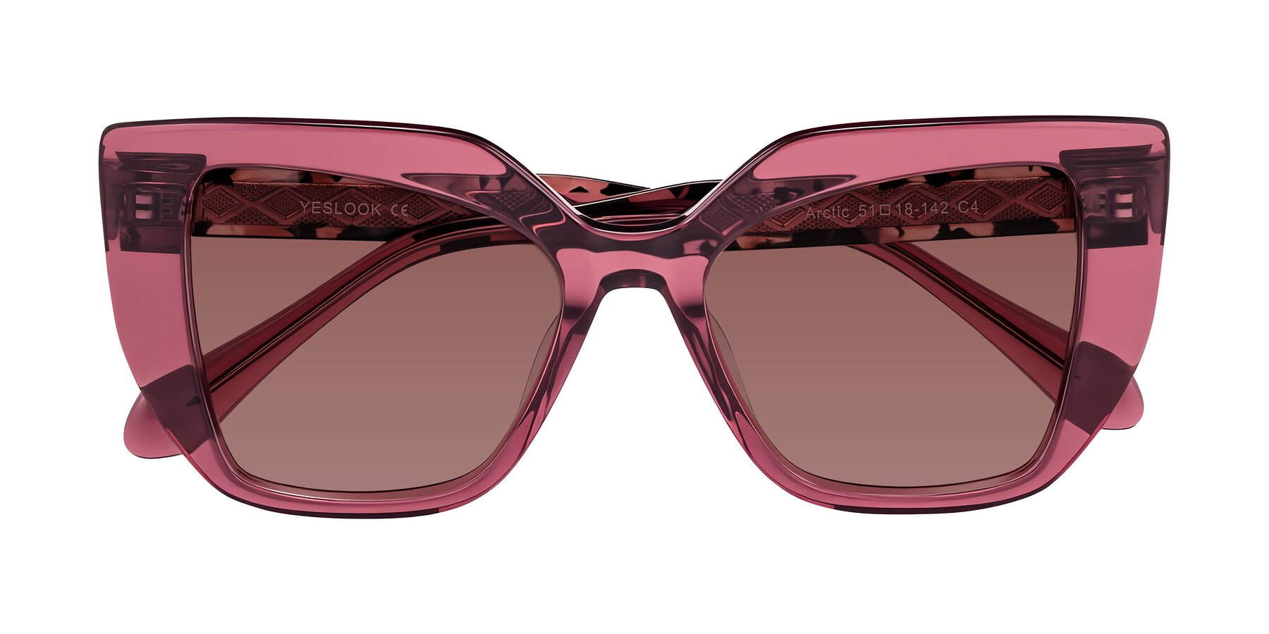 Folded Front of Arctic in Violet with Garnet Tinted Lenses