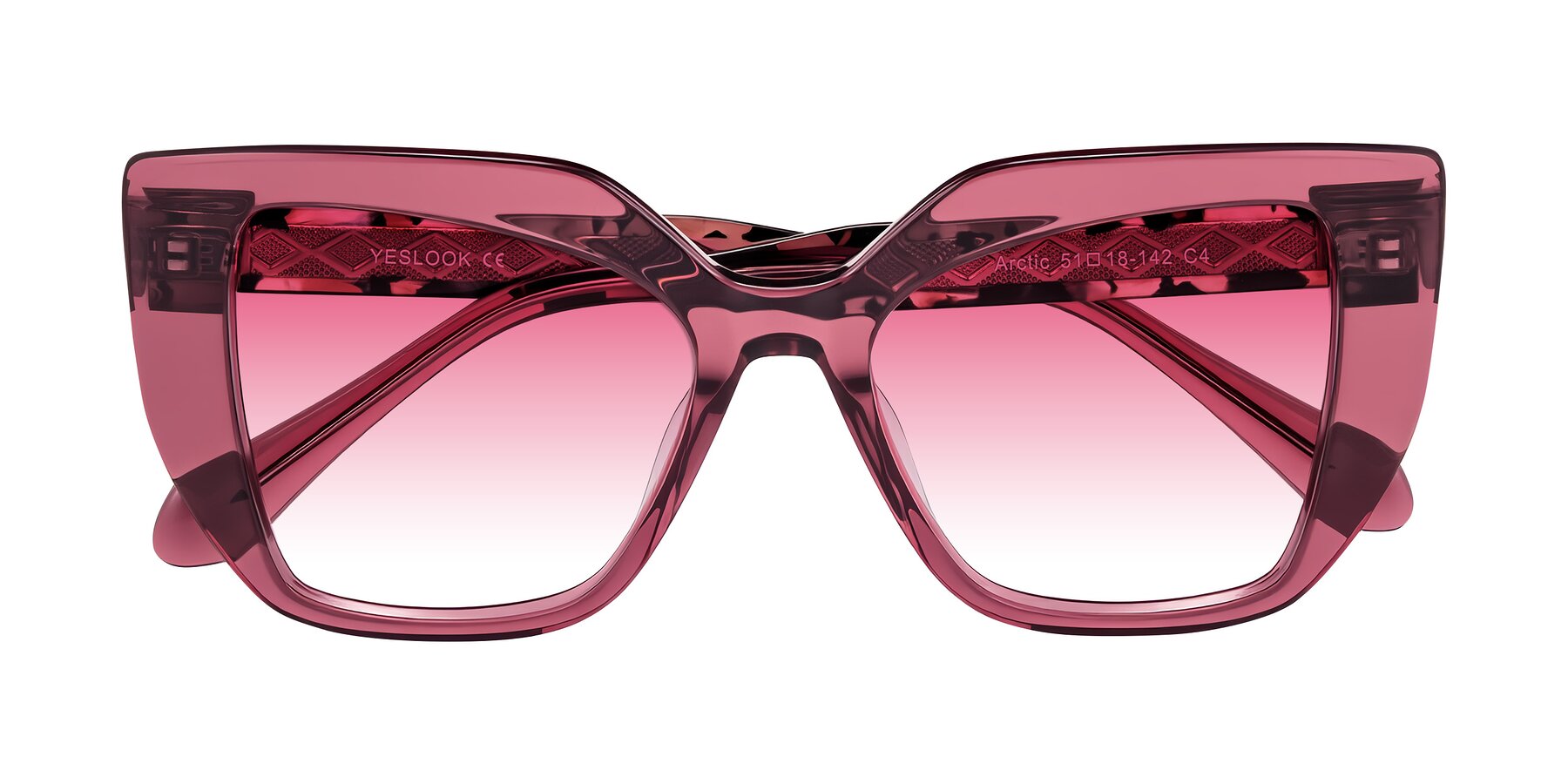 Folded Front of Arctic in Violet with Pink Gradient Lenses