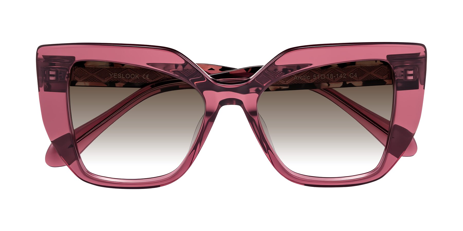 Folded Front of Arctic in Violet with Brown Gradient Lenses