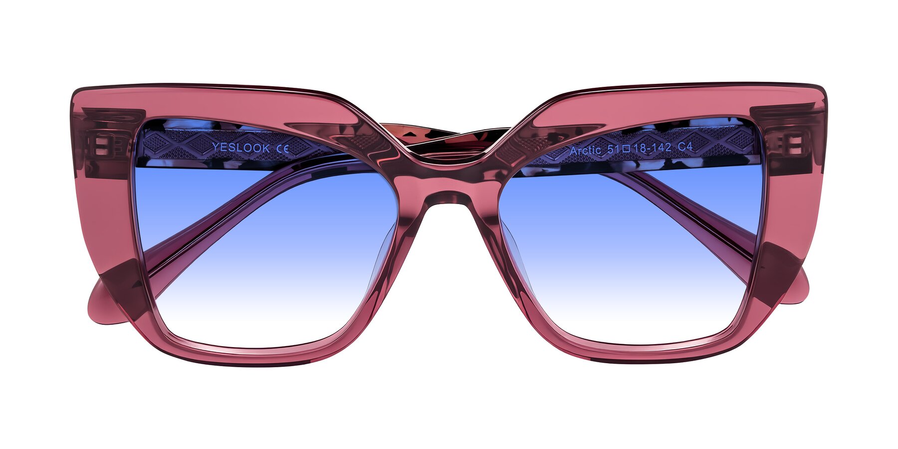 Folded Front of Arctic in Violet with Blue Gradient Lenses