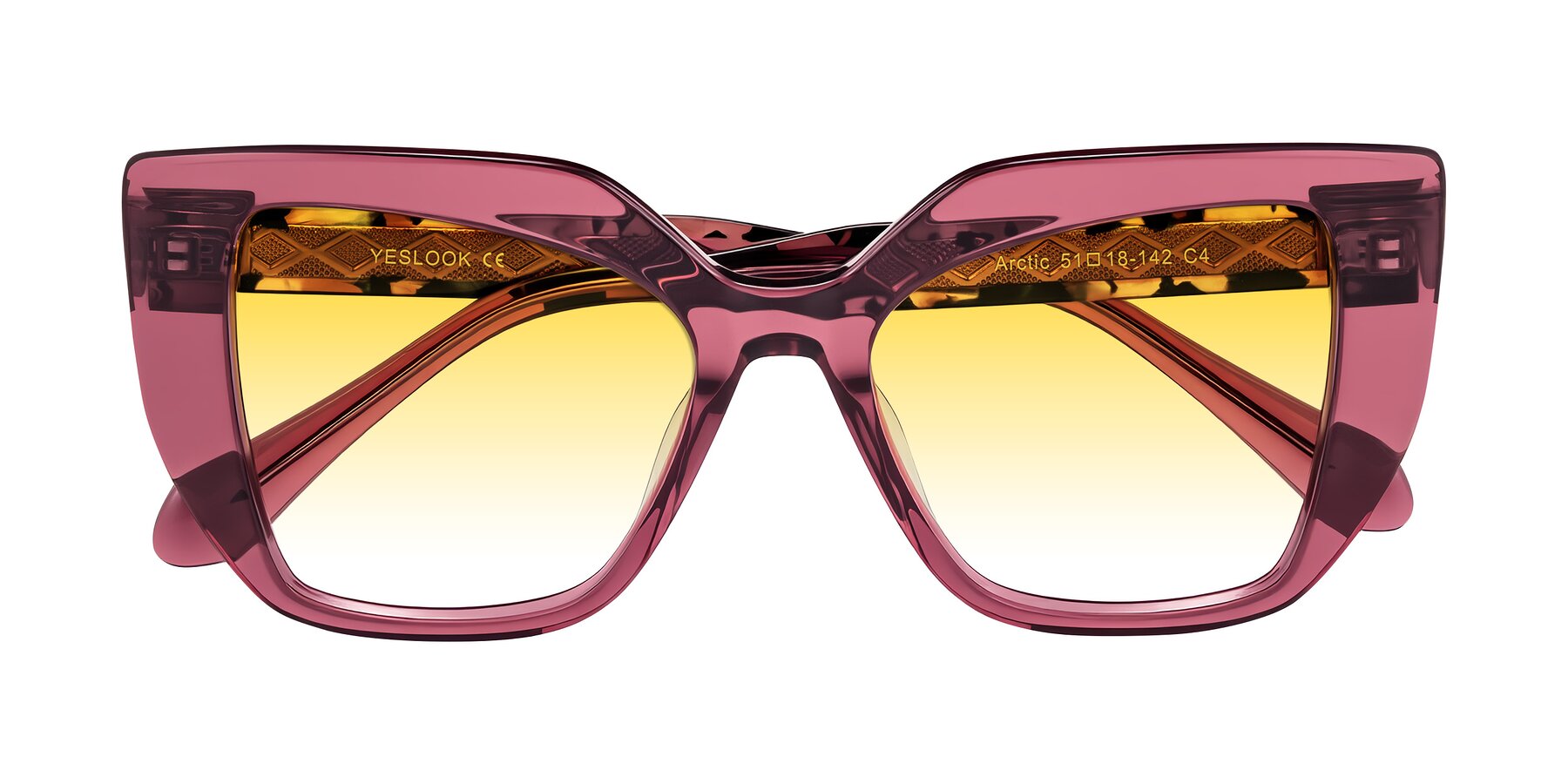 Folded Front of Arctic in Violet with Yellow Gradient Lenses