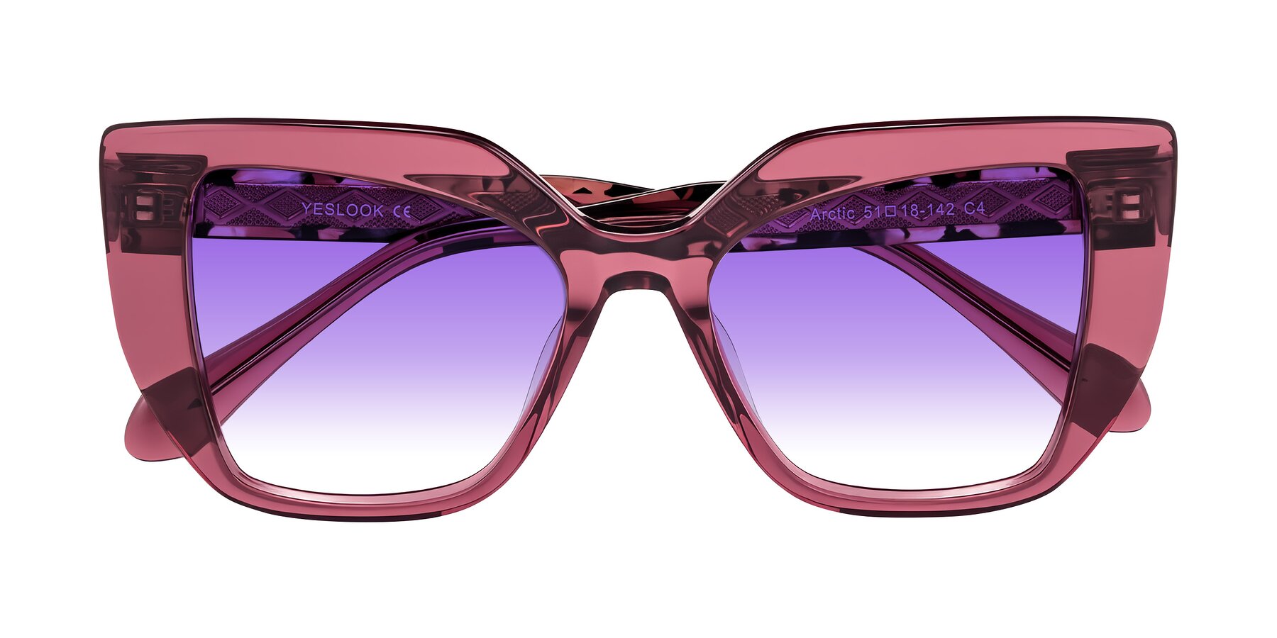 Folded Front of Arctic in Violet with Purple Gradient Lenses