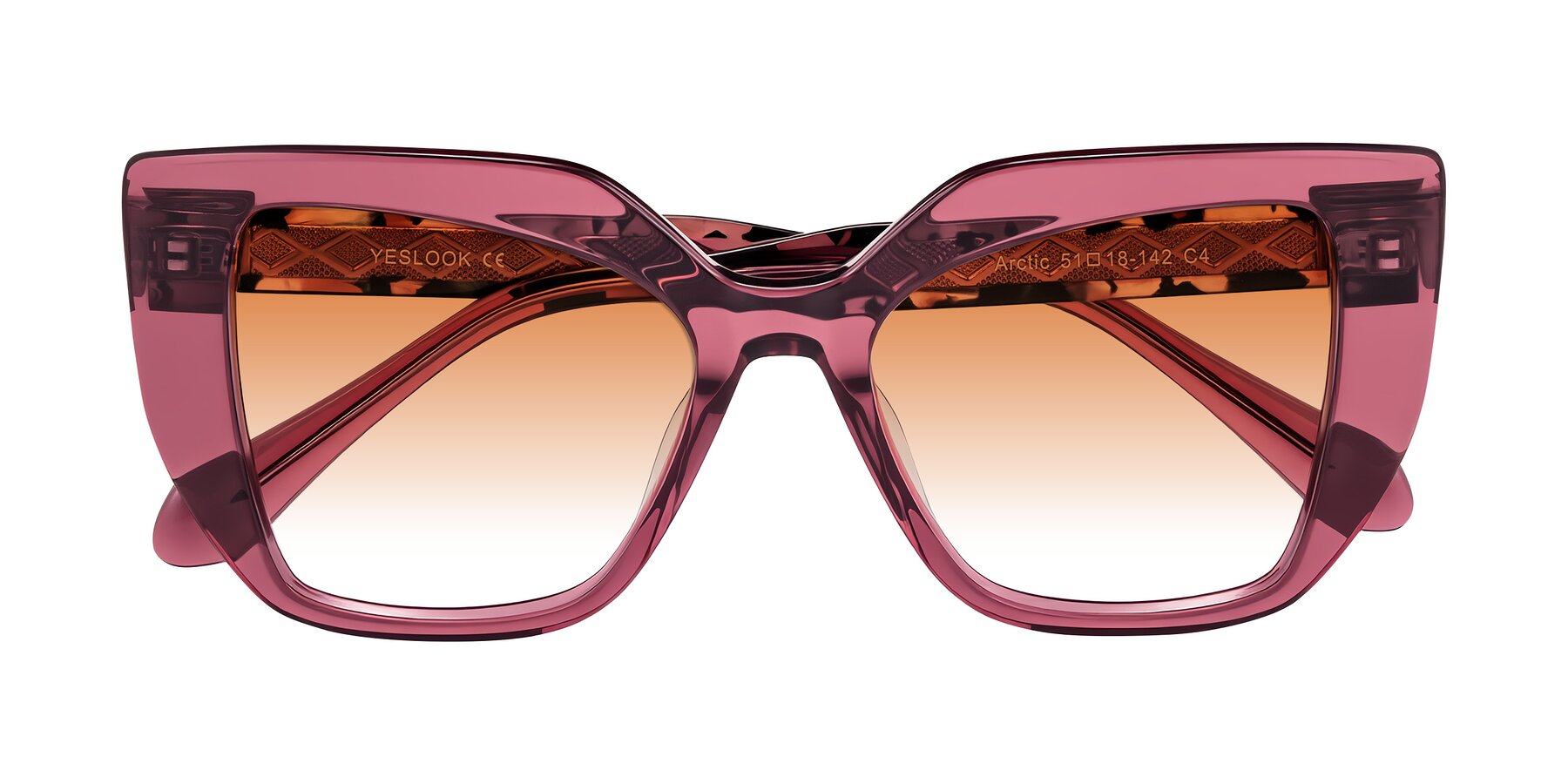 Folded Front of Arctic in Violet with Orange Gradient Lenses