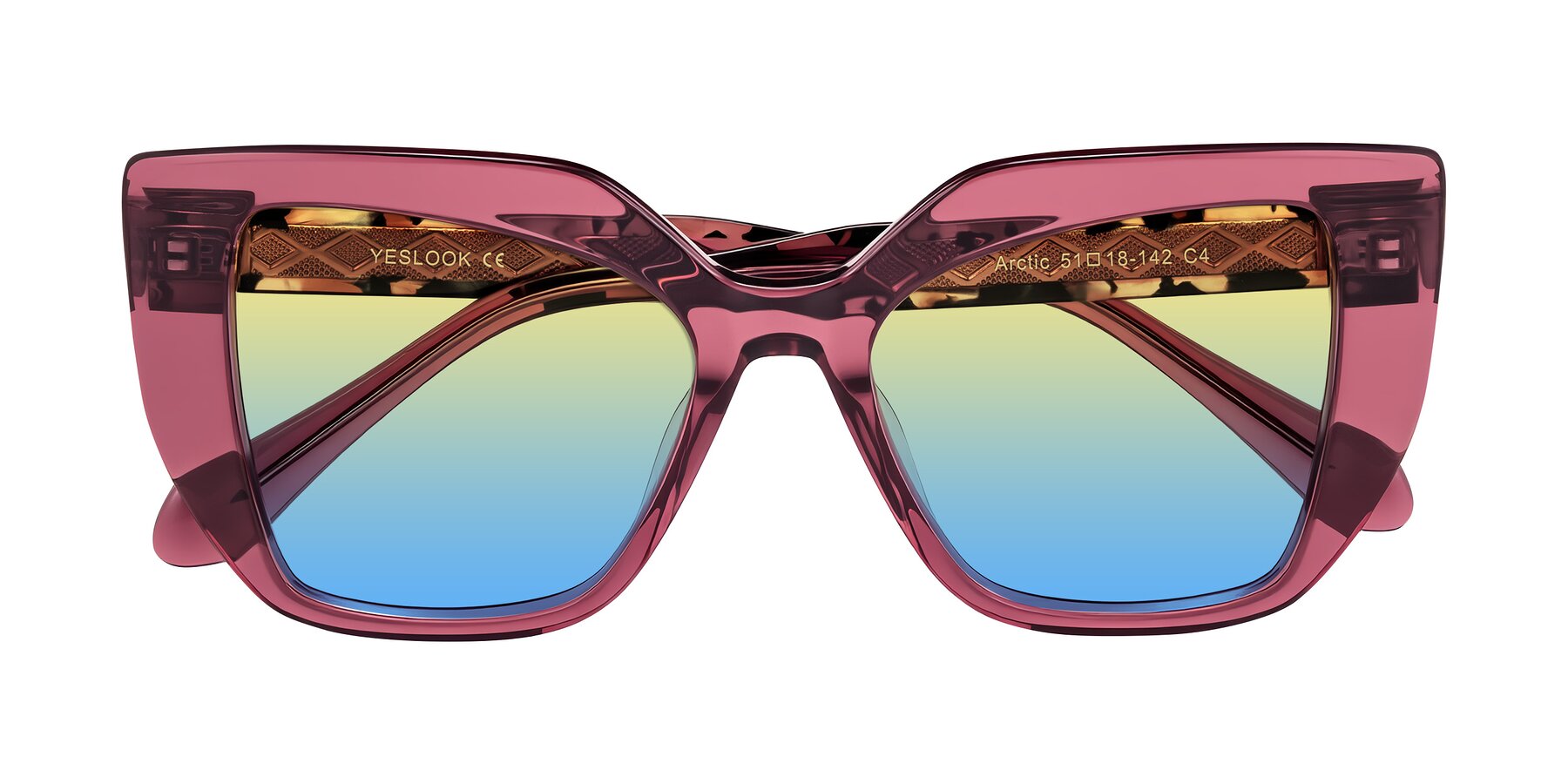 Folded Front of Arctic in Violet with Yellow / Blue Gradient Lenses