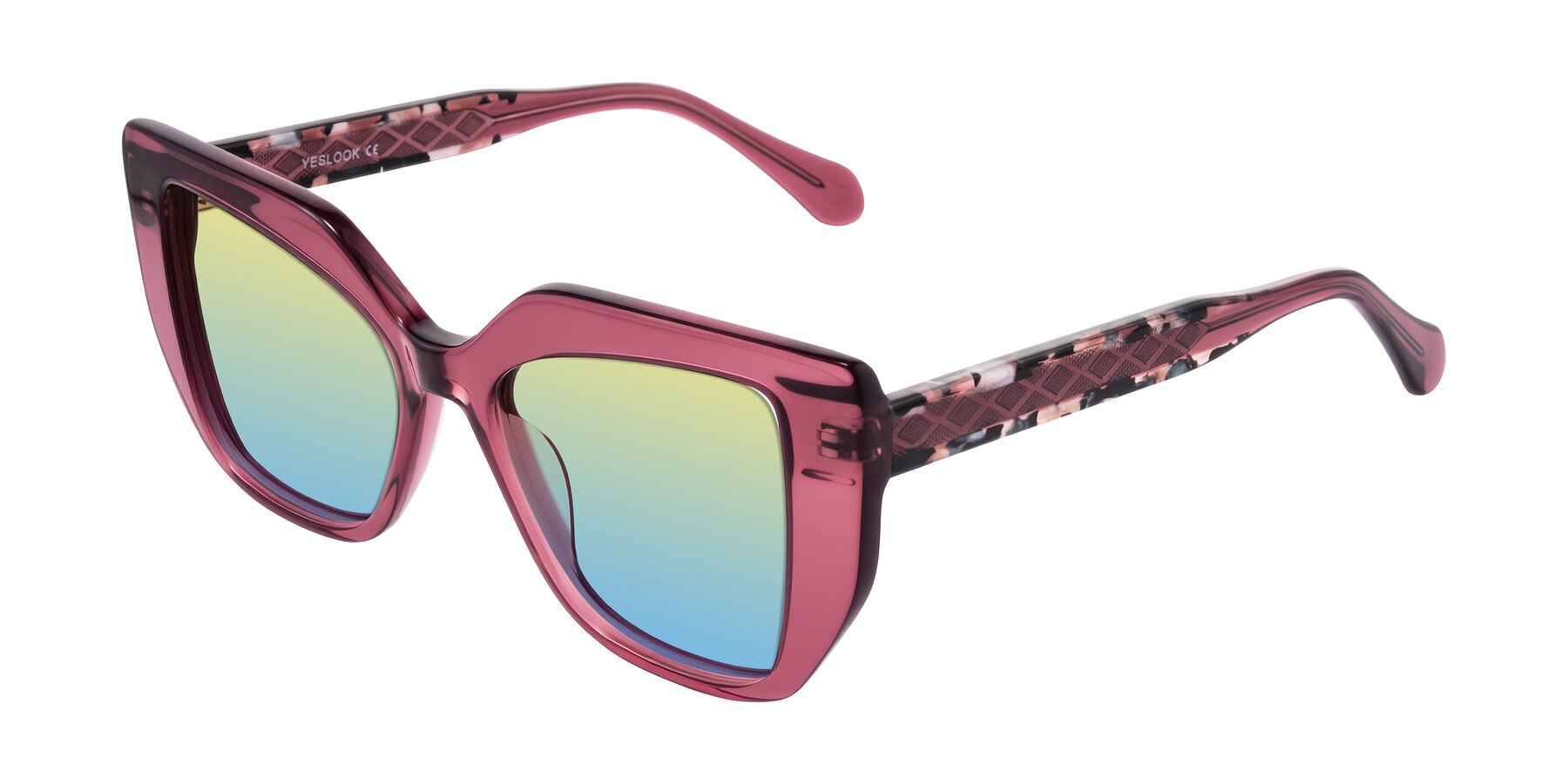 Angle of Arctic in Violet with Yellow / Blue Gradient Lenses