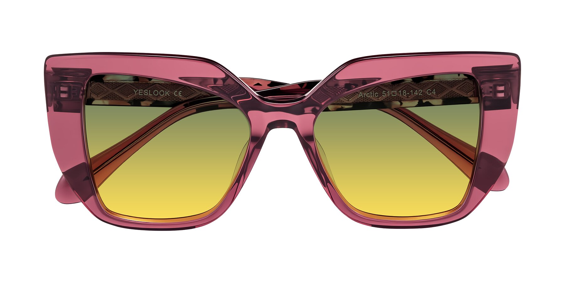 Folded Front of Arctic in Violet with Green / Yellow Gradient Lenses