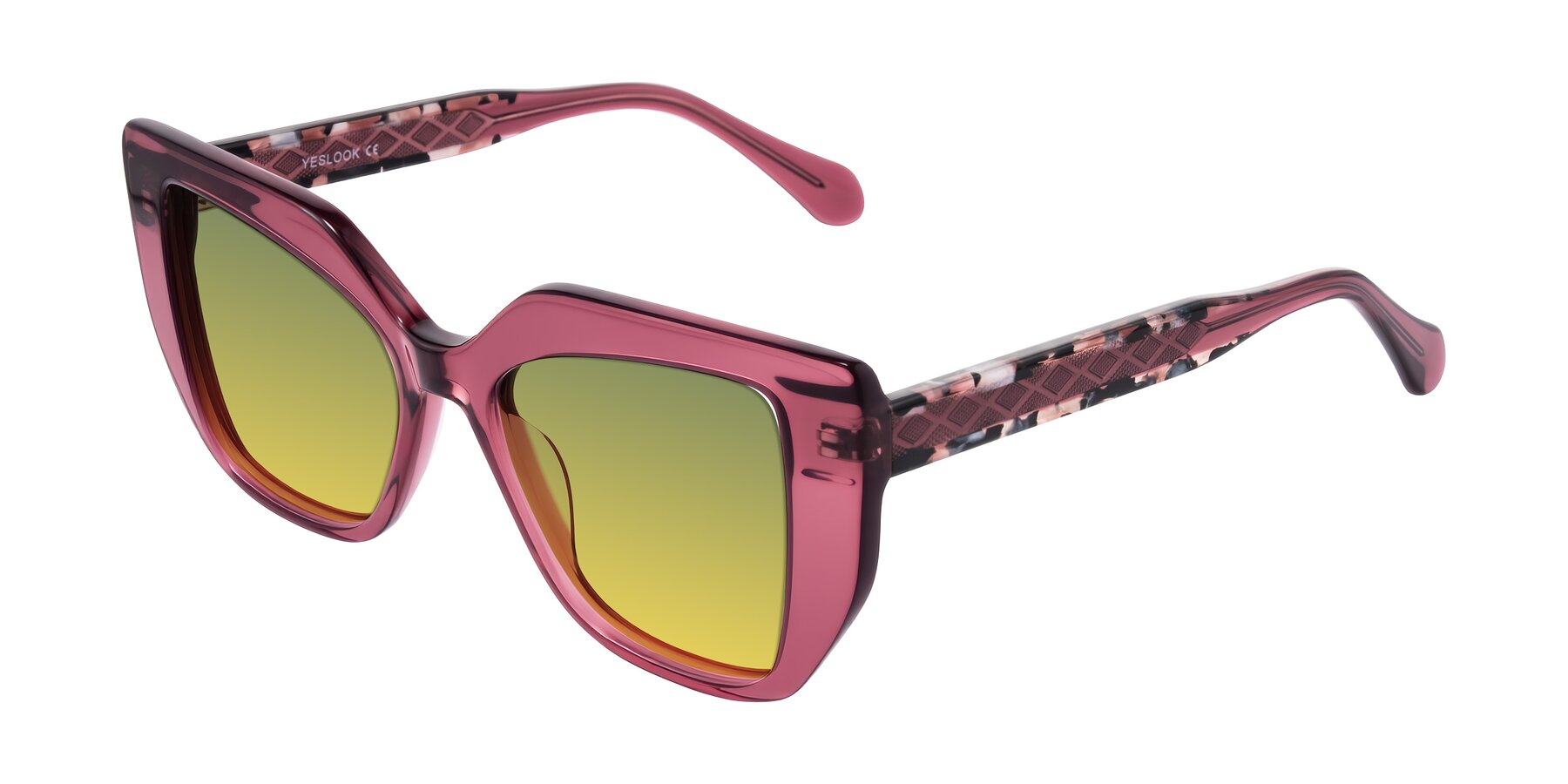Angle of Arctic in Violet with Green / Yellow Gradient Lenses