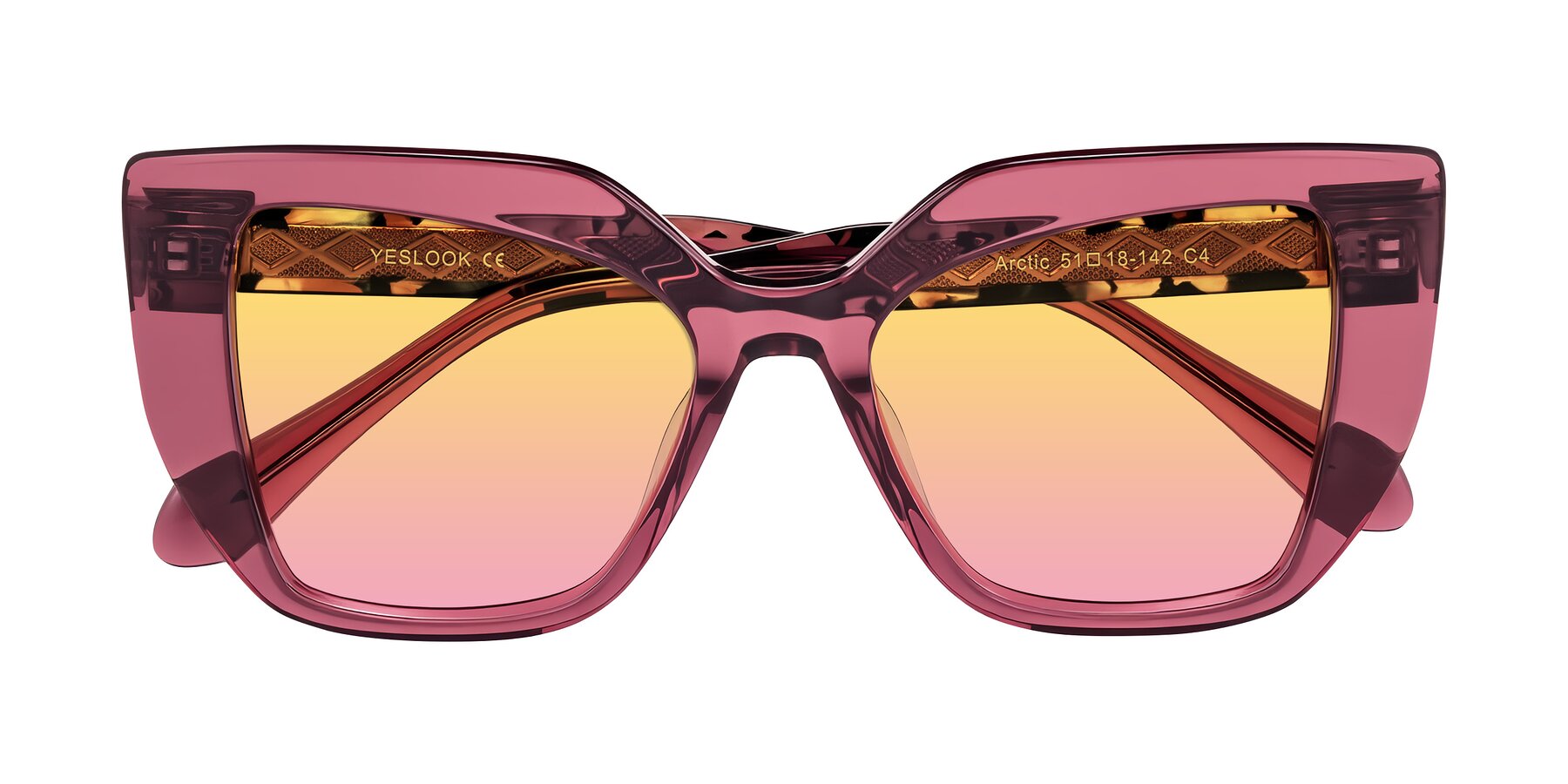 Folded Front of Arctic in Violet with Yellow / Pink Gradient Lenses