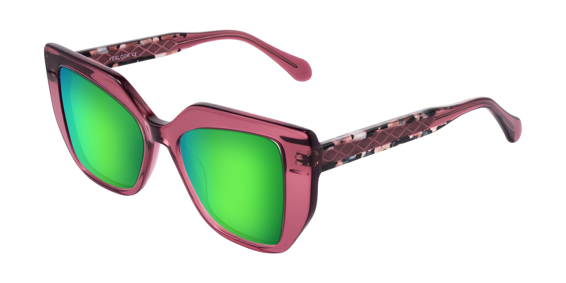 Angle of Arctic in Violet with Green Mirrored Lenses
