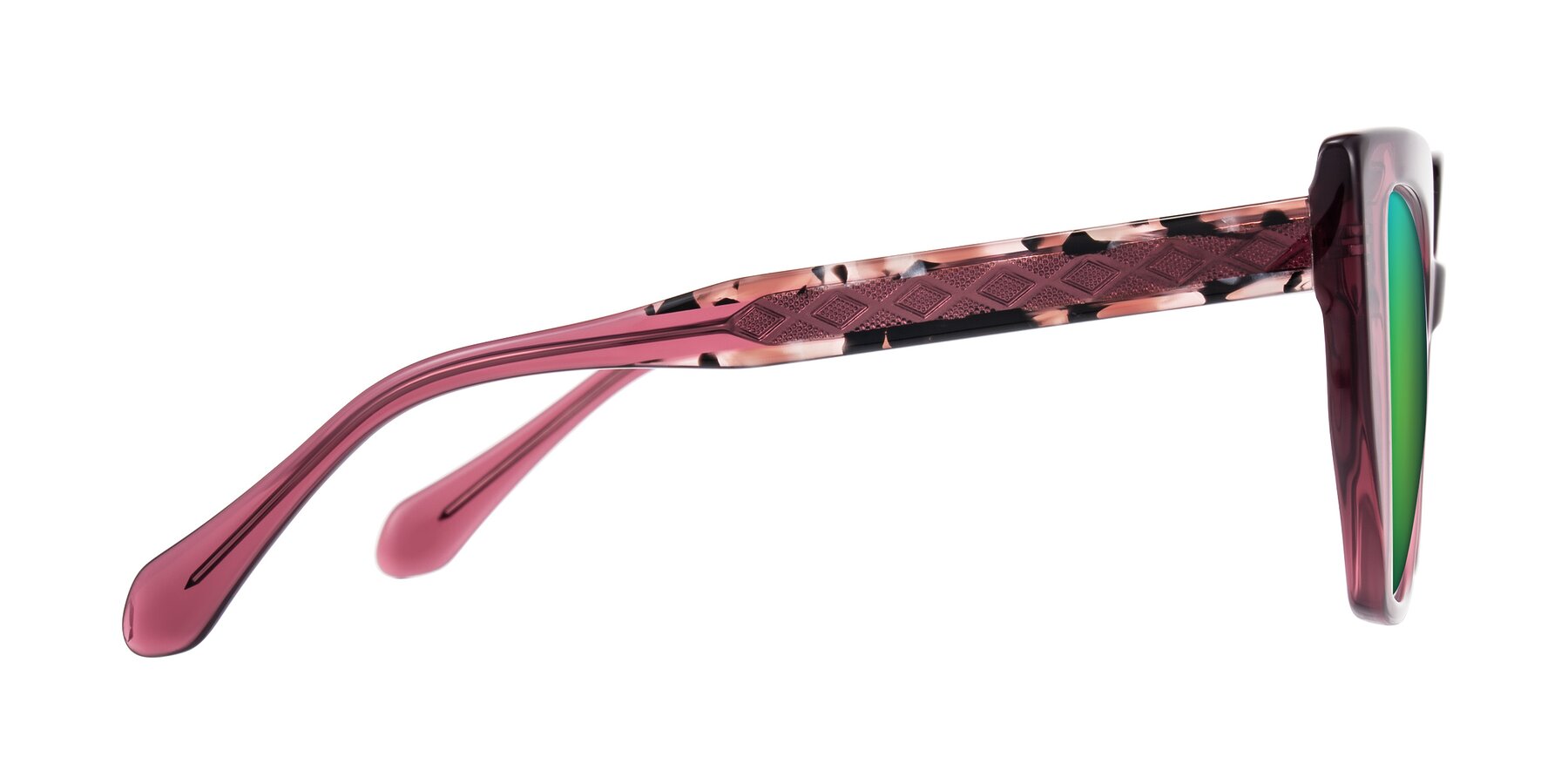 Side of Arctic in Violet with Green Mirrored Lenses
