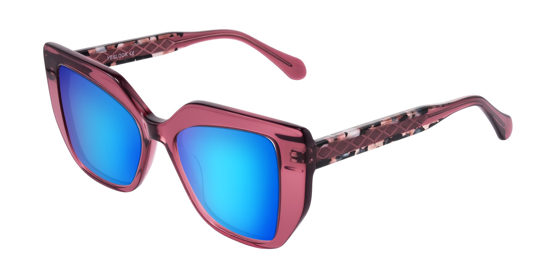Angle of Arctic in Violet with Blue Mirrored Lenses