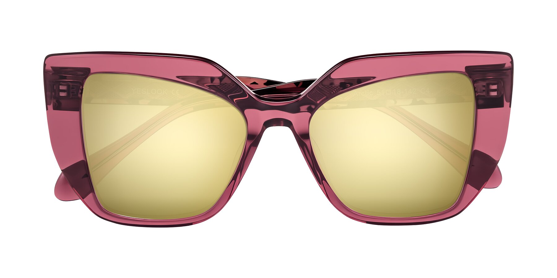 Folded Front of Arctic in Violet with Gold Mirrored Lenses